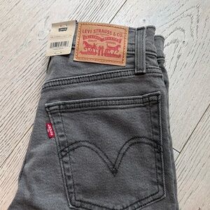 Levi’s Wedgie Straight Button Fly High Rise Jeans Charcoal 24